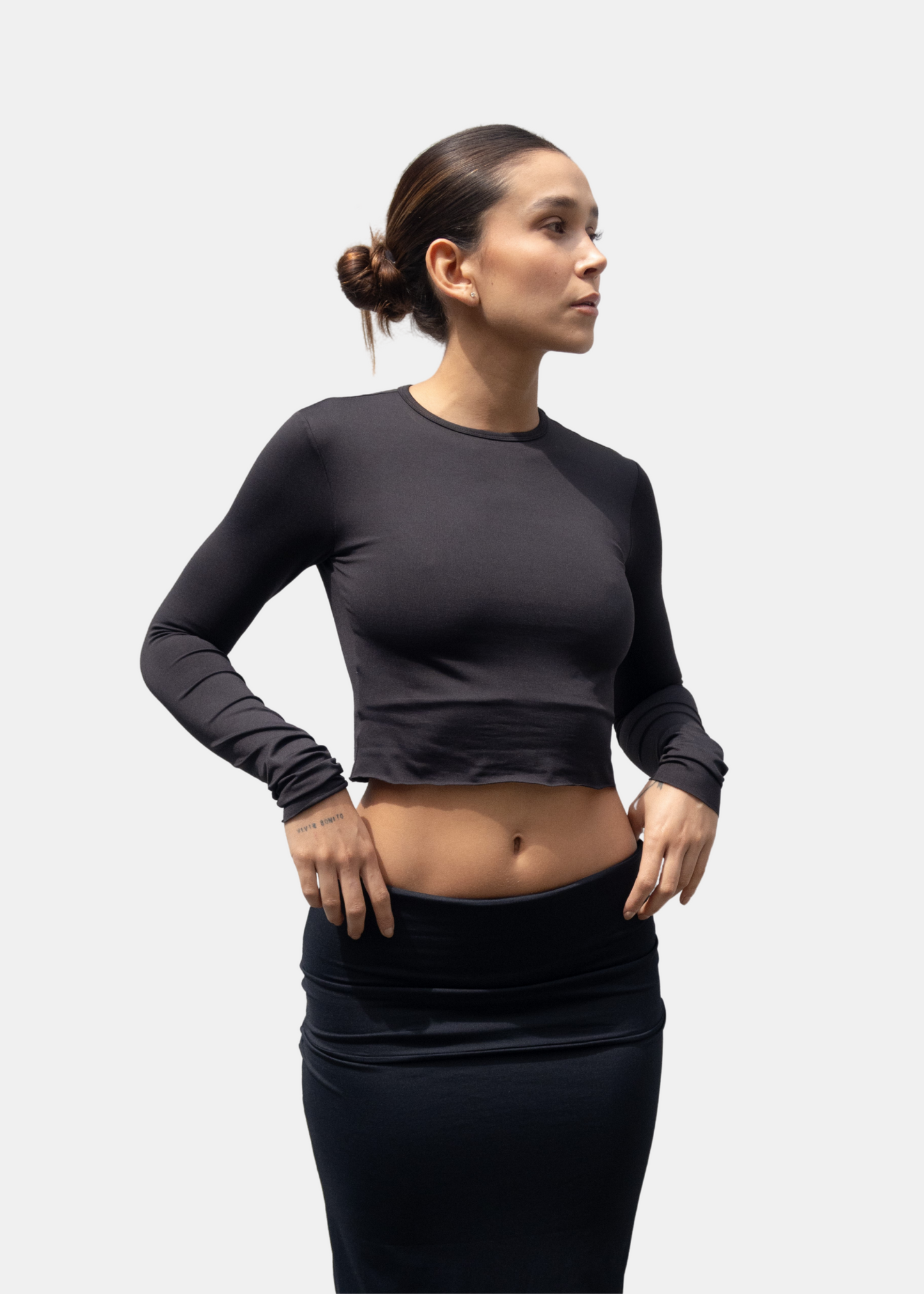Croptop Burdeos Negro