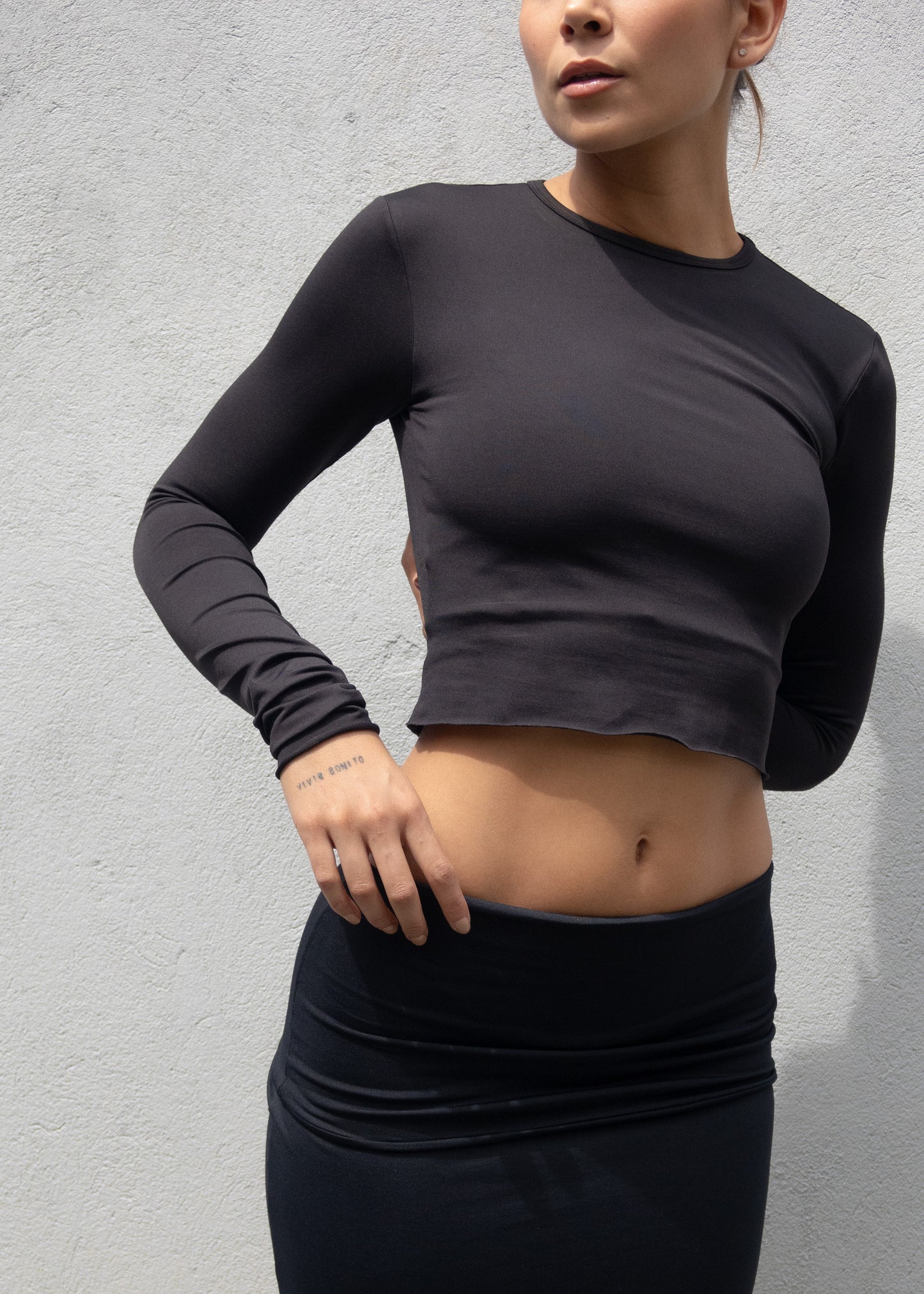 Croptop Burdeos Negro